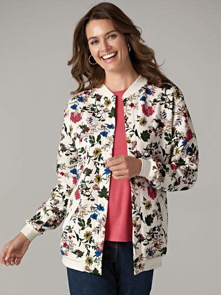 womens floral print fleece jacket